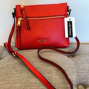Red Vegan Leather Crossbody Purse
